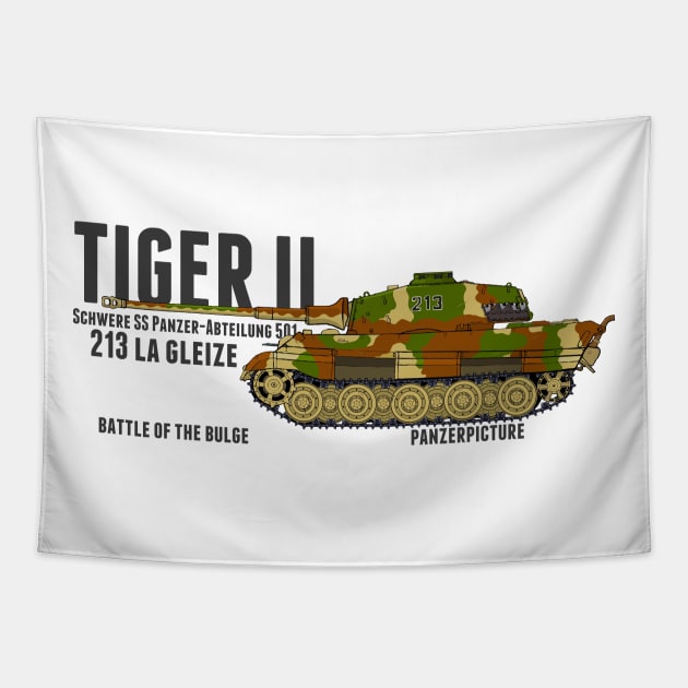 Tiger II 213 La Gleize Battle of the Bulge Tapestry by Panzerpicture