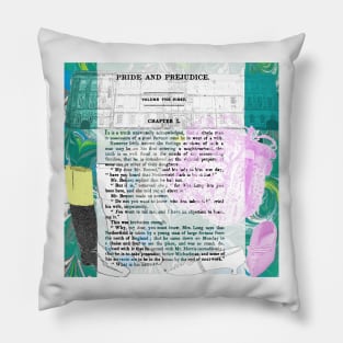 Jane Austen Pride and Prejudice Collage Pillow