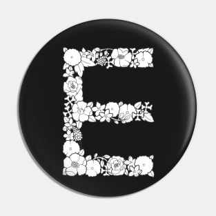 Floral Letter E Pin