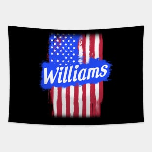 American Flag Williams Family Gift T-shirt For Men Women, Surname Last Name Tapestry