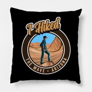 The Wave Arizona with Male Hiker Retro Design Pillow