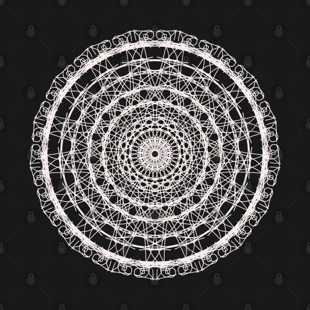 Eccentric White Mandala Pattern Design by TANSHAMAYA