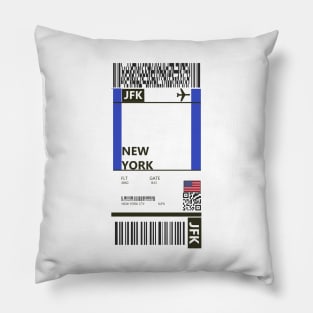 New York Boarding Pass Pillow
