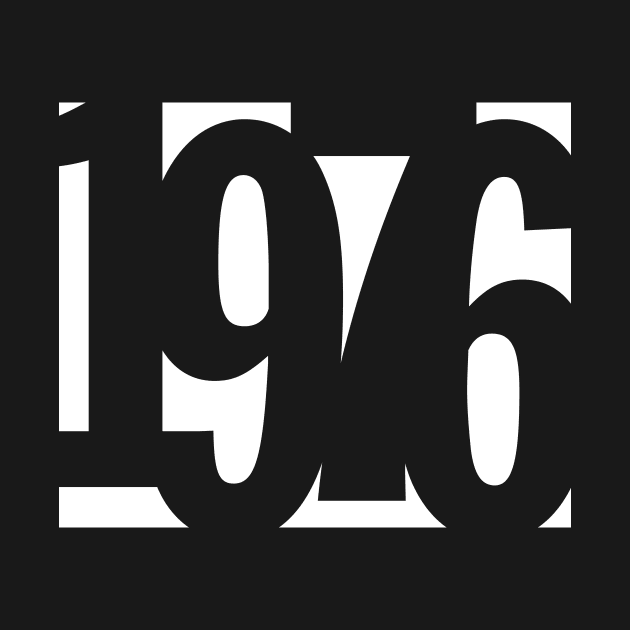 1976 Funky Overlapping Reverse Numbers for Dark Backgrounds by MotiviTees