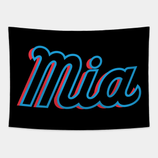 Miami 'MIA' Baseball Fan T-Shirt: Embrace the Vice City Vibe with Bold 305 Baseball Style! Tapestry