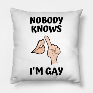 Nobody Knows I'm Gay Pillow