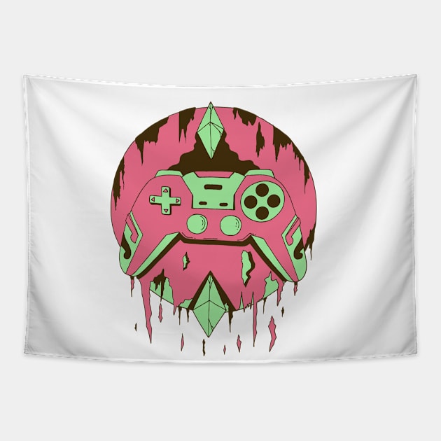 Pink Mint Gamer Controller Force Tapestry by kenallouis