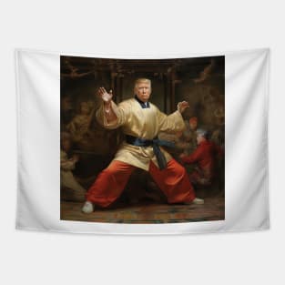 Trump as Shaolin monk - Tshirt Design Tapestry