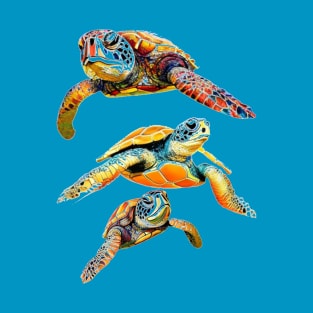 Beautiful Colorful Sea Turtles T-Shirt