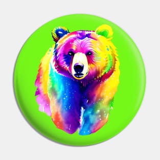 Momma Bear with Green Background Pin
