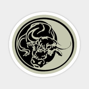 Black Bull Line Art Drawing Tattoo Art Magnet