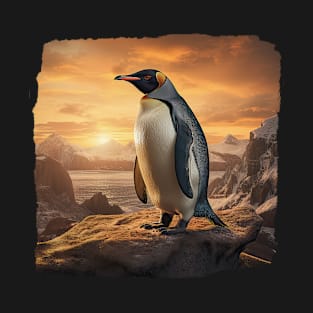 Antarctica Sunset Penguin T-Shirt