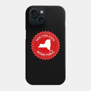 NY Notary Public State Silhouette Seal Phone Case