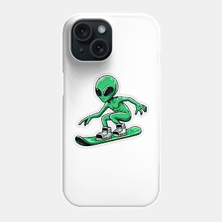 Alien Snowboarding Phone Case