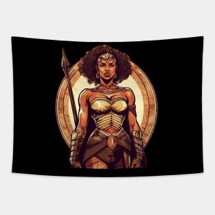 African Queen, Afro Female Warrior, Black History Tapestry