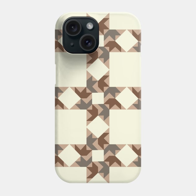 Beige Flying Swallow Patchwork Pattern Phone Case by Nuletto