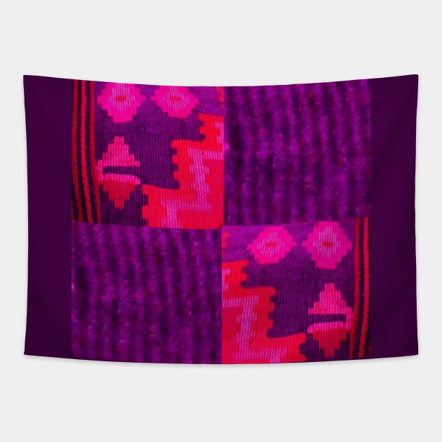 purple abstract rug pattern, abstract art, antique rug pattern, minimal art, modern art, carpet pattern, For custom orders please DM me. Tapestry by Hadigheh-art