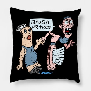 brush your teeth. weird and funny kids cartoon. Pillow