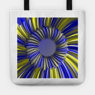 Surreal bright yellow and blue mobius ring design in Dali style Tote