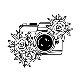 Vintage Camera Floral T-Shirt