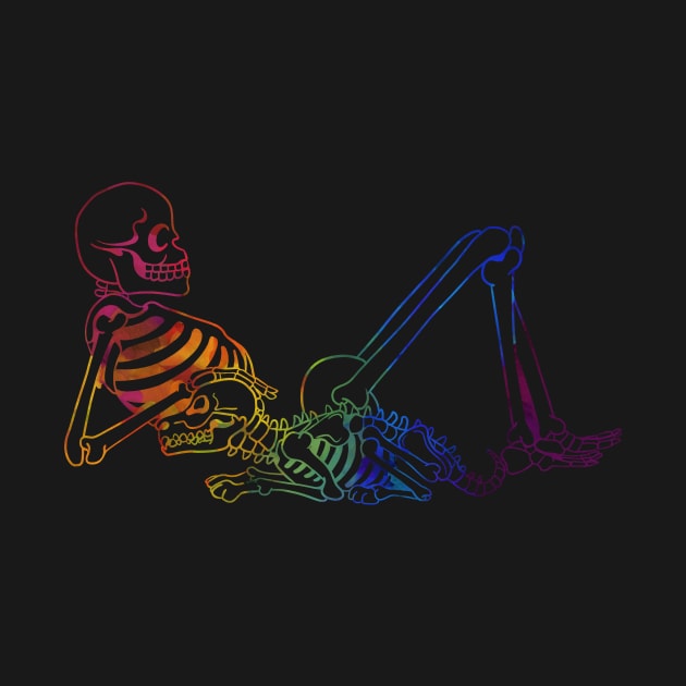 Rainbow Skeleton and Dog by rmcbuckeye