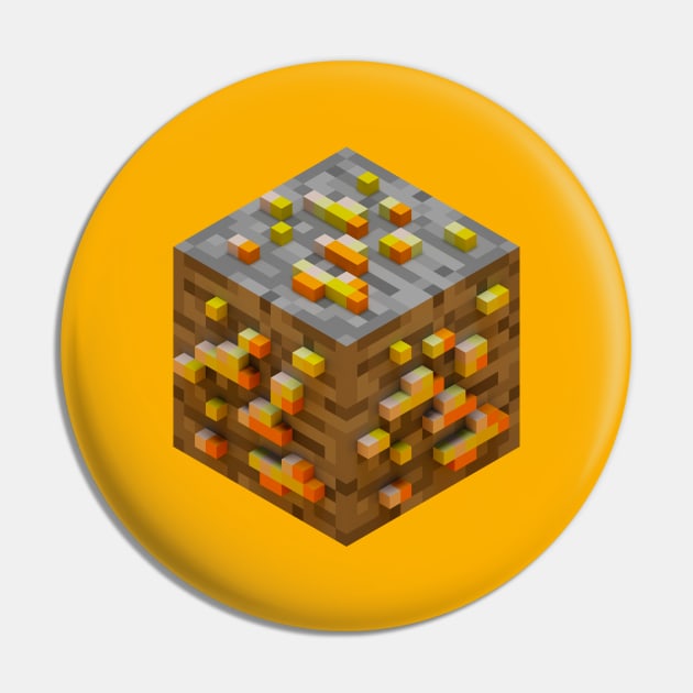 Block Golden Ore 3D Pin by Arkal