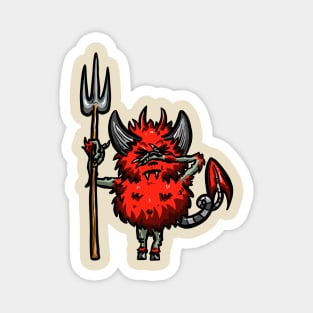 Embarrassed Devil on my Shoulder Cartoon Logo Mascot Magnet