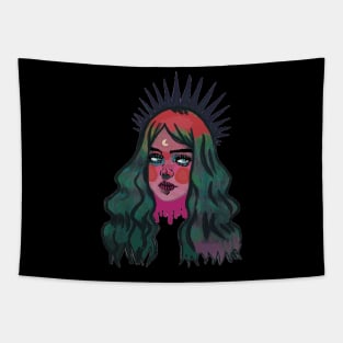 Woman Art & Wavy Hair Tapestry