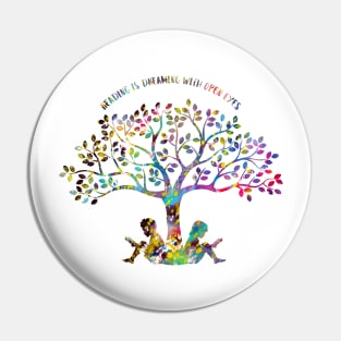 Reading is dreaming with open eyes Pin
