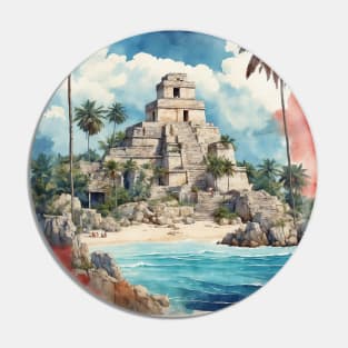 Tulum Quintana Roo Mexico Vintage Tourism Travel Pin