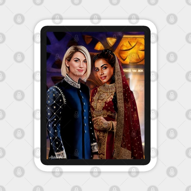 13th doctor / Thasmin wedding 3 Magnet by AlisiaArt