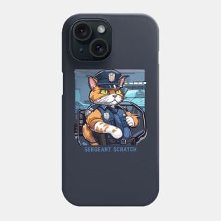 police cat sergeant scratch Phone Case