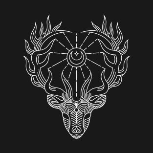 Monochromatic Majesty: The Deer's Head T-Shirt