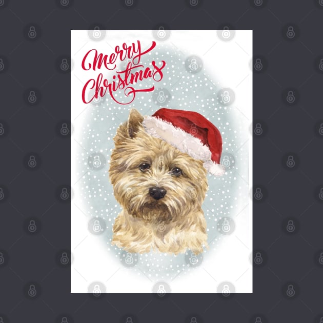 Cairn Terrier Merry Christmas Santa Dog by Puppy Eyes