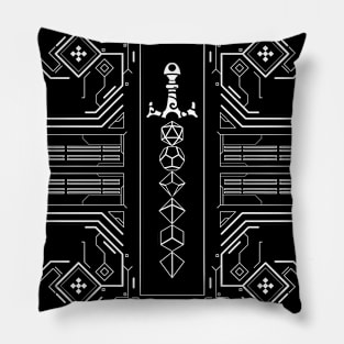 Minimalist Futuristic Polyhedral Dice Sword Pillow