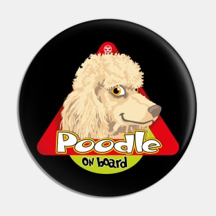 Giant Poodle on Board - Cream Pin
