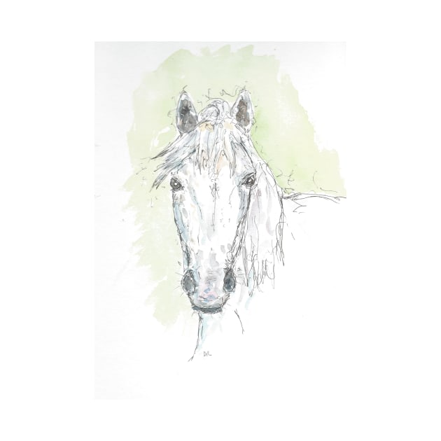 Grey horse drawing. by DebTheZeb