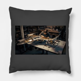 Virtual Model Spacecraft Construction Studio 8 Pillow