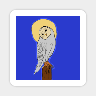 Halloween full moon white owl Magnet