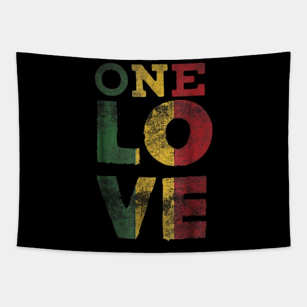 One Love T Shirt Rasta Reggae Men Women Kids Gift Tee Shirts Tapestry by Tisine