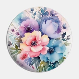 Watercolor flowers Pin