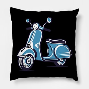 Retro Scooter Ride Graphic Tee Design Pillow