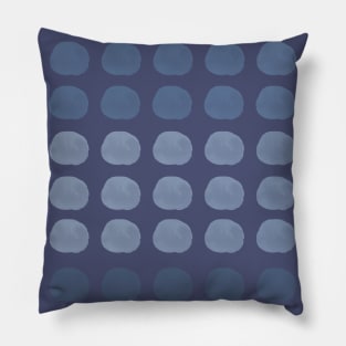 Navy Blue Polka Dots Gradient Happy Cute Art Pillow