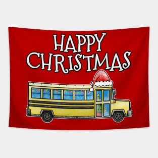 Christmas School Bus Driver Xmas 2022 Tapestry