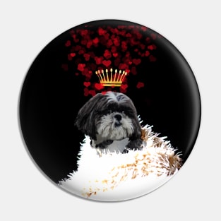 Shi Tzu with a crown of hearts, puppy love Pin