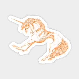 Nightmare Unicorn, Orange Outline Magnet