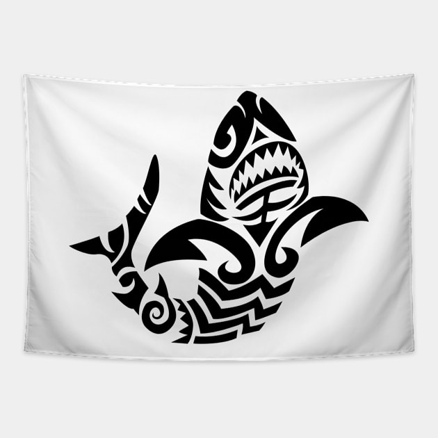 Tribal Great Shark Tapestry by doddy77