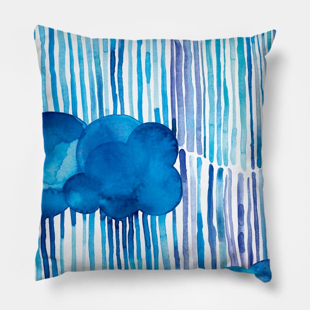 Pocket- rain clouds Pillow by ninoladesign