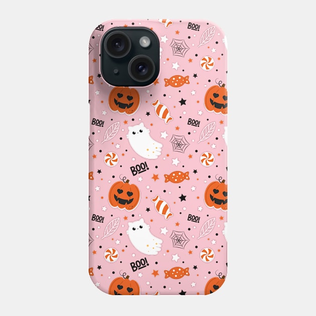 Halloween cute orange pattern Phone Case by Saya Raven