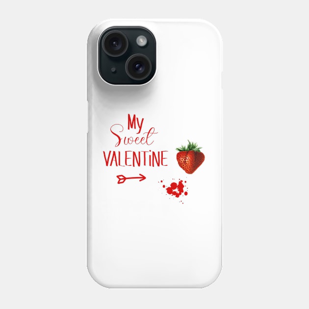 Sweet Valentine with Strawberry Phone Case by Biophilia